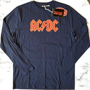 ACDC Long Sleeve Shirt Mens Size Large Blue Red Graphic Print‎ NWT